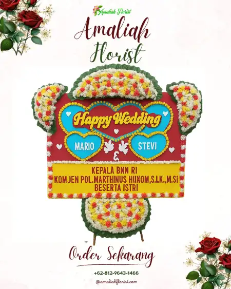 Papan Bunga Pernikahan Santing